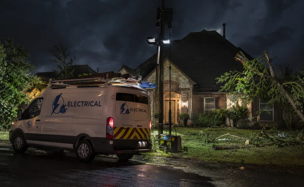 Lightning storm over a Enid-area neighborhood